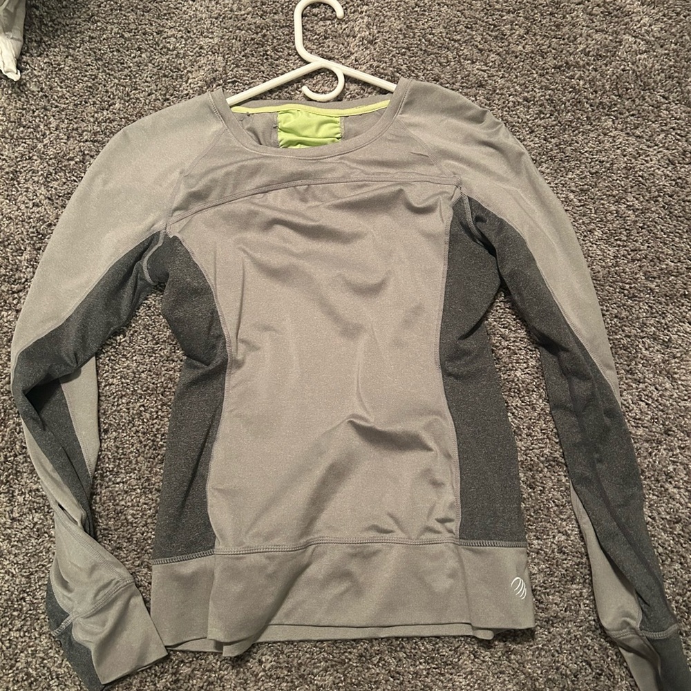 Gray Long Sleeve Athletic Top